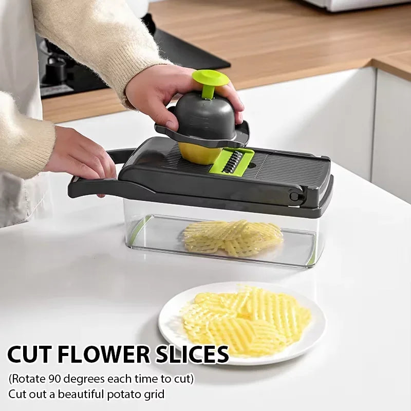 12-in-1 Multi-Functional Vegetable Chopper & Slicer