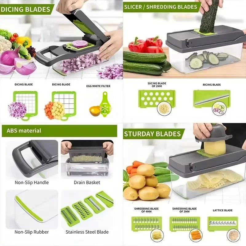 12-in-1 Multi-Functional Vegetable Chopper & Slicer